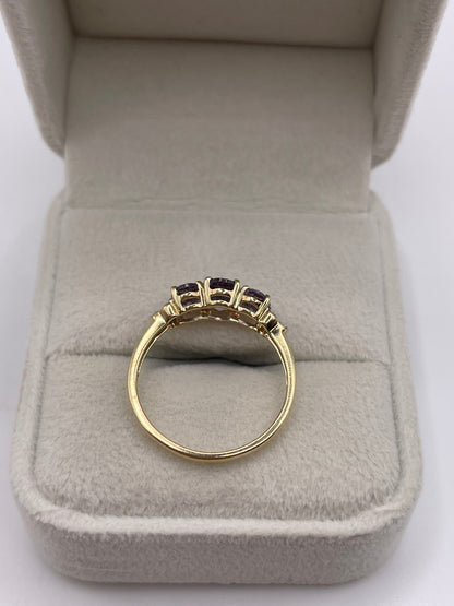 9ct gold iolite and diamond ring
