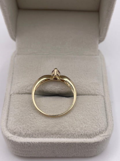 9ct gold tourmaline and diamond ring