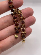 Load image into Gallery viewer, 9ct gold garnet bracelet
