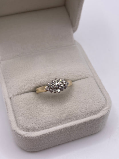 9ct gold diamond cluster ring