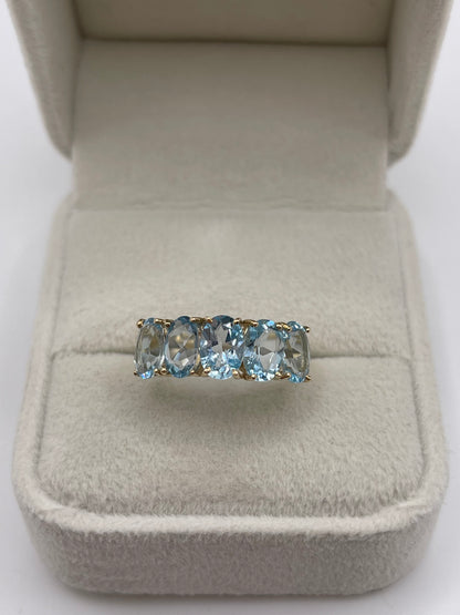 9ct gold blue topaz ring