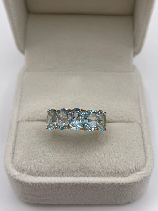 9ct gold blue topaz ring