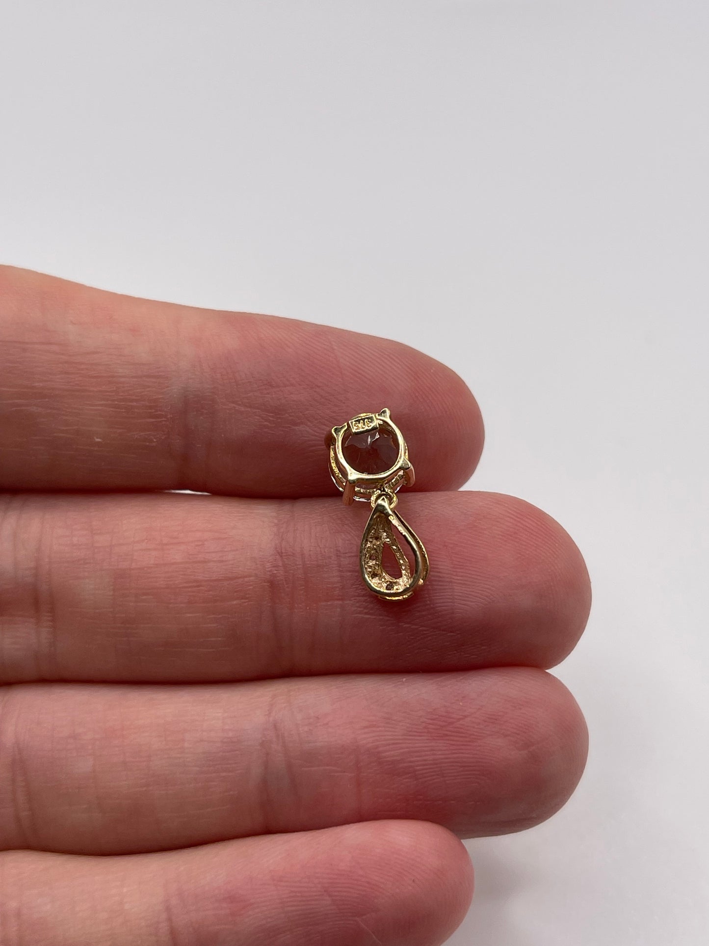 9ct gold green amethyst and diamond pendant