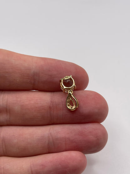 9ct gold green amethyst and diamond pendant