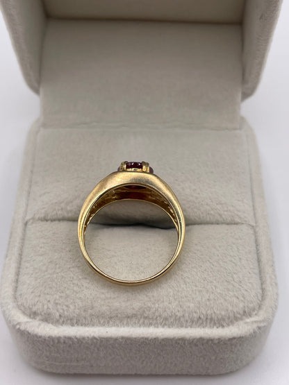 9ct gold ruby and diamond ring