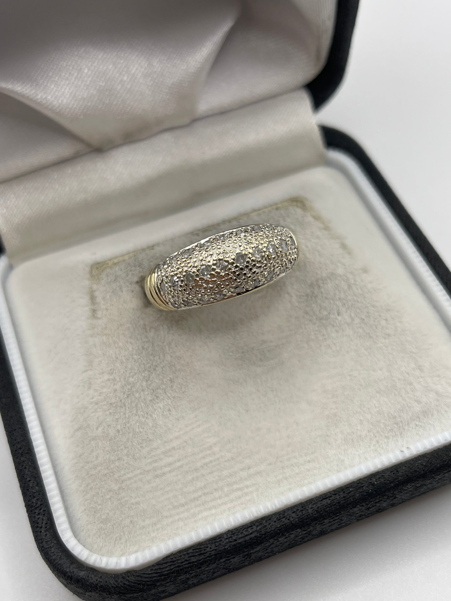 9ct gold 50 point diamond cluster ring