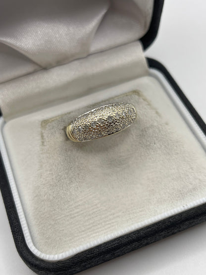 9ct gold 50 point diamond cluster ring