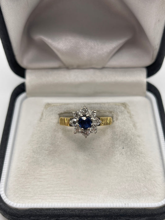 18ct gold sapphire and diamond ring