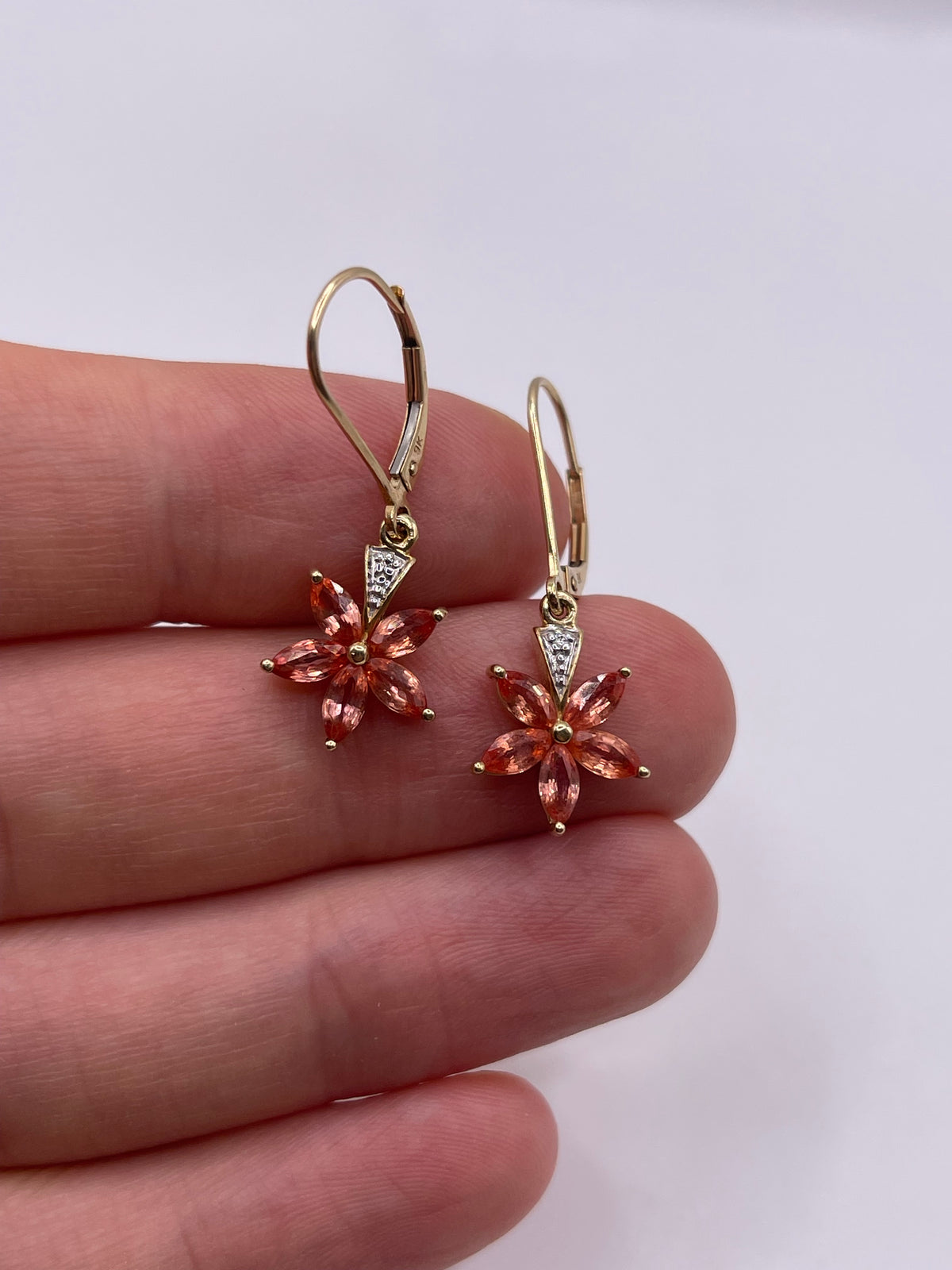 9ct gold sapphire and diamond earrings