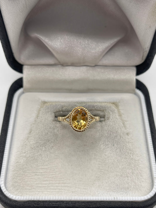 9ct gold citrine ring