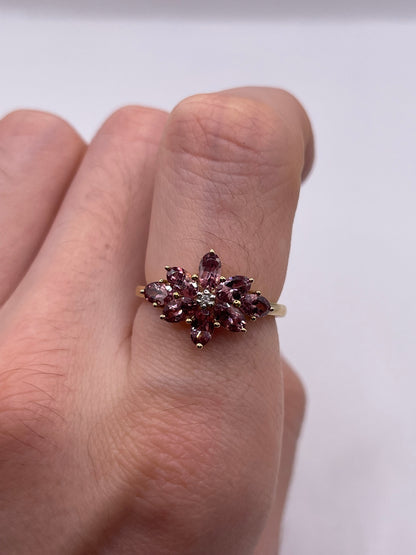 9ct gold tourmaline and diamond ring