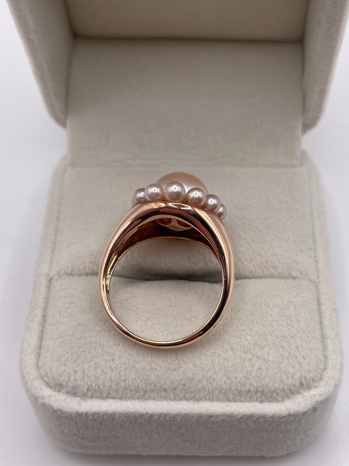 9ct rose gold pearl cluster ring