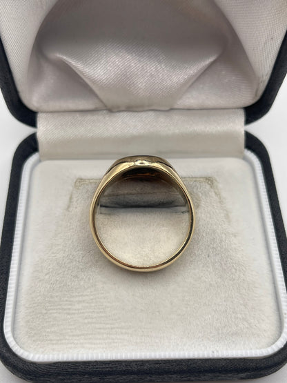 Heavy 9ct gold bloodstone signet ring