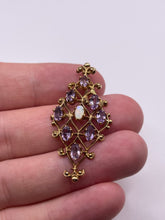 Load image into Gallery viewer, 9ct gold opal and amethyst pendant
