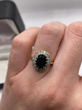 Load image into Gallery viewer, 18ct gold sapphire and diamond cluster ring
