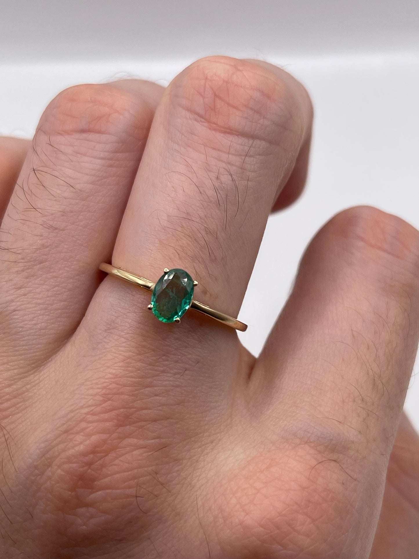 9ct gold emerald ring