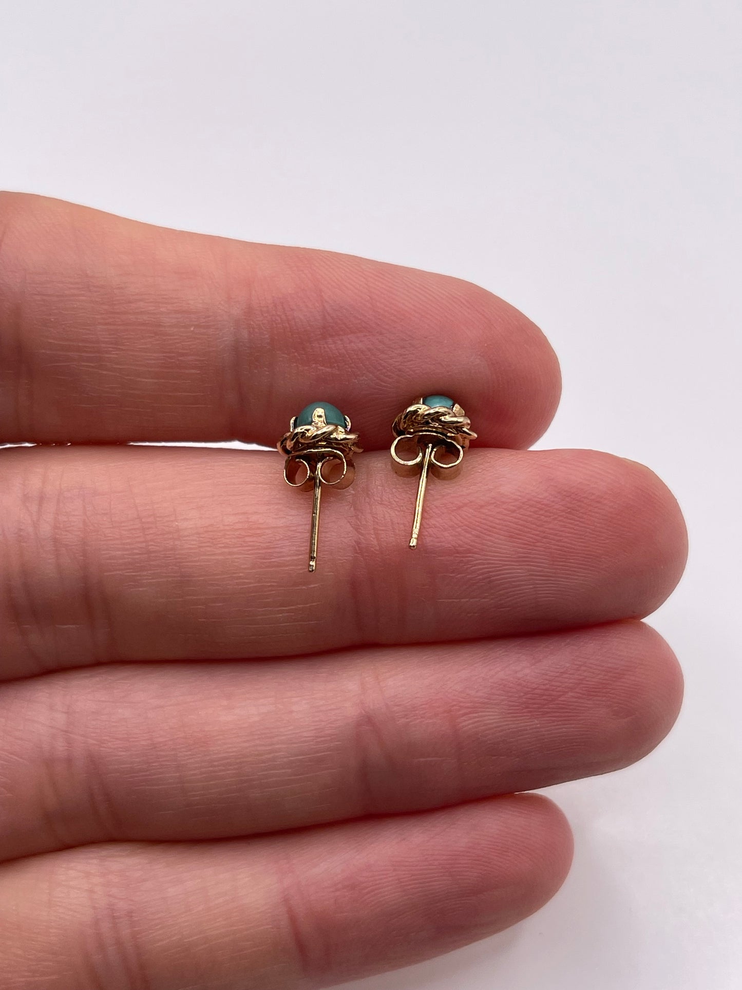 9ct gold turquoise earrings
