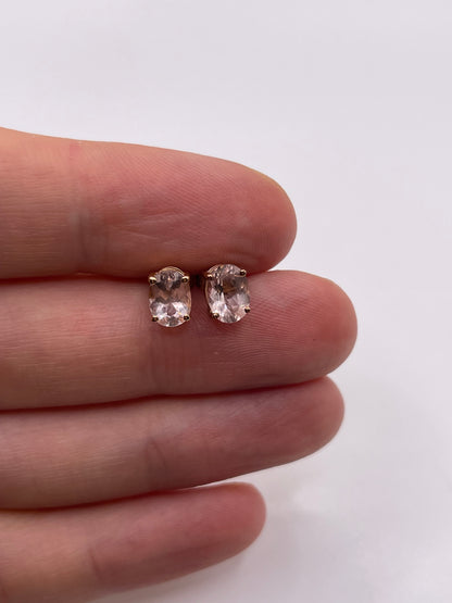 9ct rose gold morganite earrings