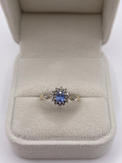 9ct gold sapphire and diamond ring