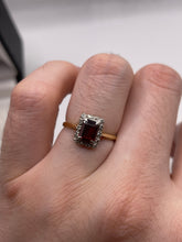 Load image into Gallery viewer, 18ct gold garnet and diamond ring
