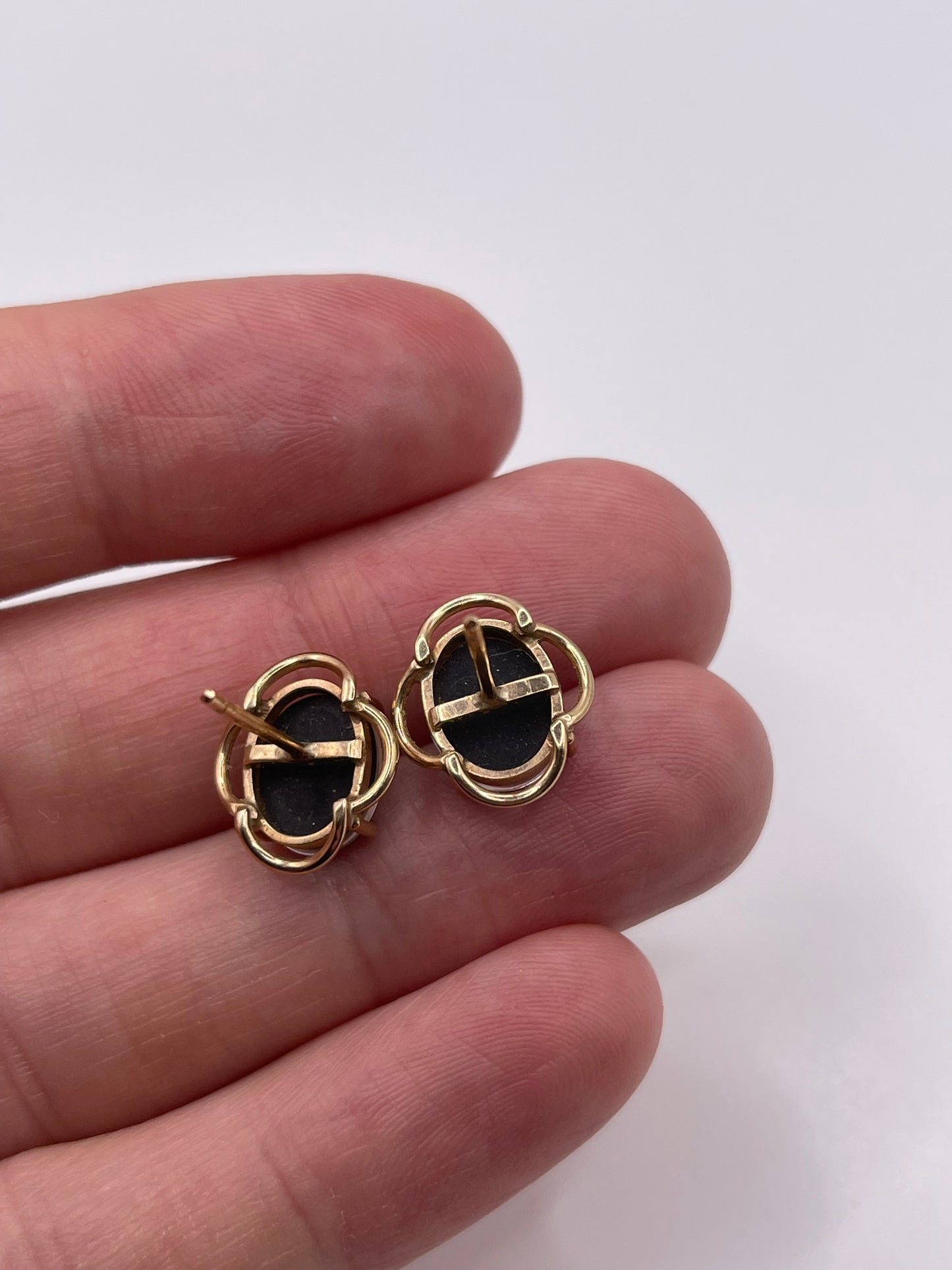 9ct gold opal triplet earrings