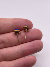 Load image into Gallery viewer, 14ct gold lapis lazuli earrings
