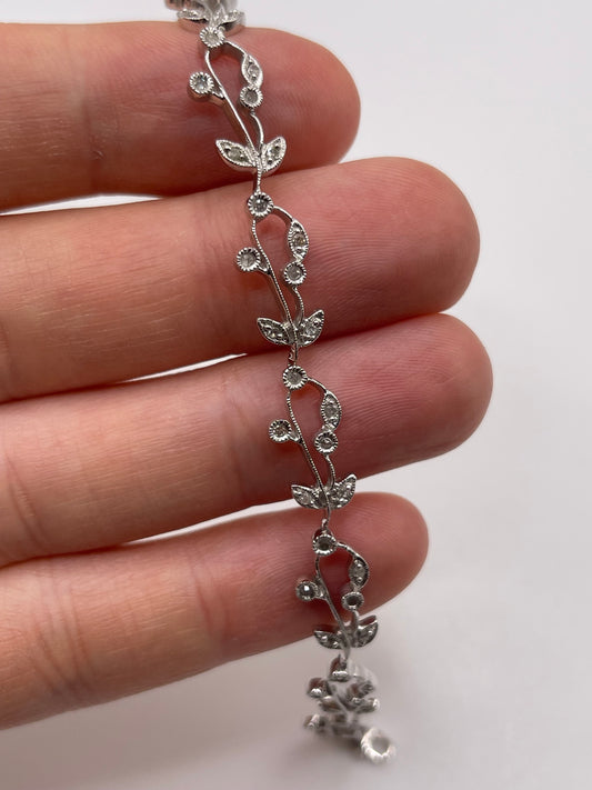 9ct white gold diamond bracelet