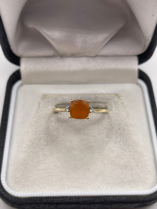 9ct gold opal and zircon ring