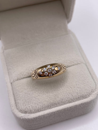 9ct gold cz gypsy ring