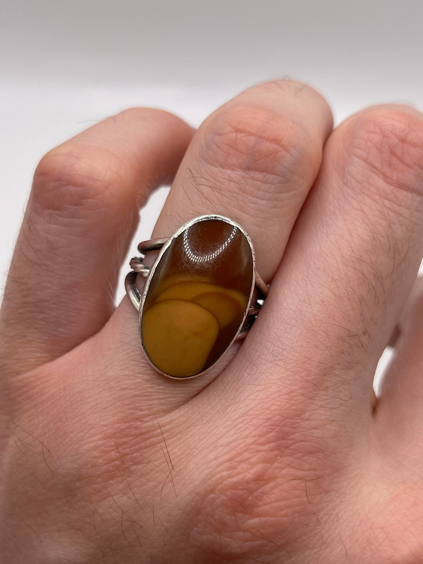 Silver gemstone ring