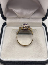 Load image into Gallery viewer, 9ct gold amethyst and diamond ring
