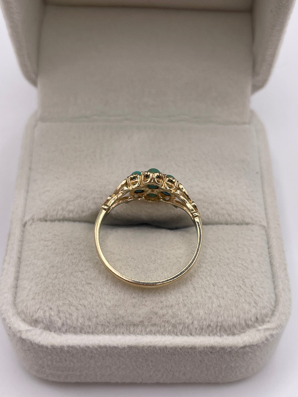 9ct gold turquoise cluster ring