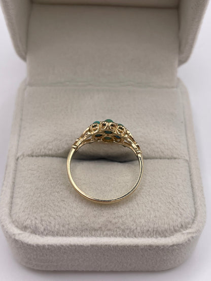 9ct gold turquoise cluster ring