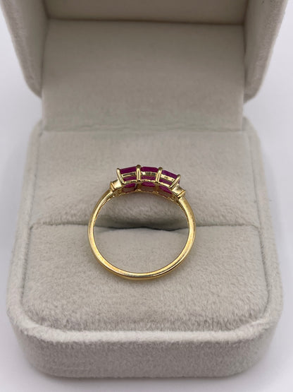 9ct gold ruby and diamond ring