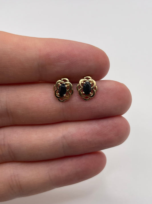 9ct gold sapphire earrings