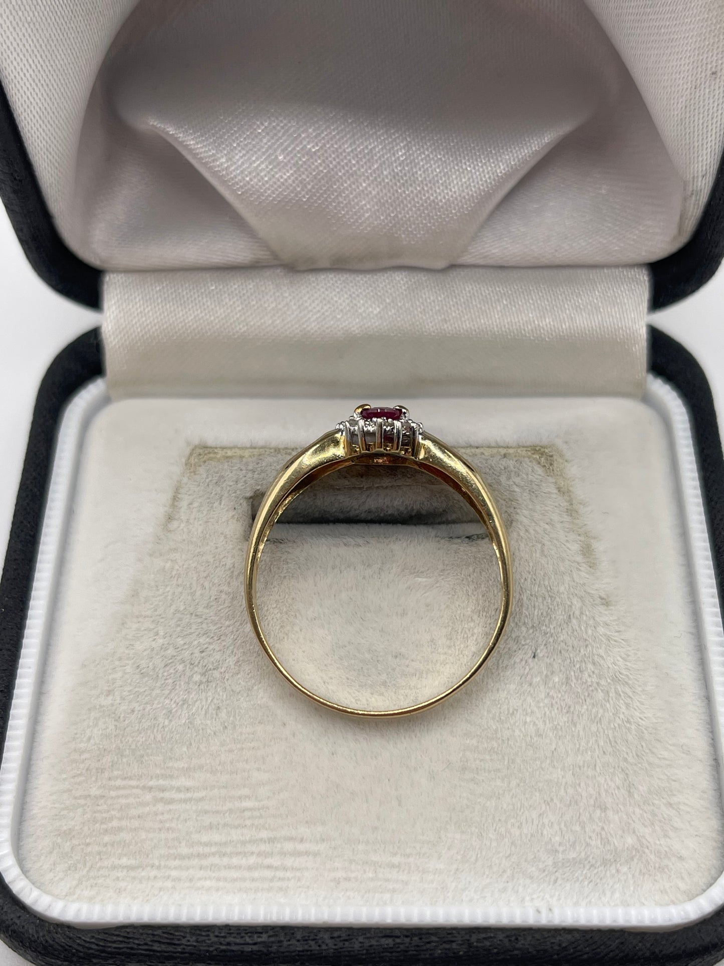 9ct gold ruby and diamond ring