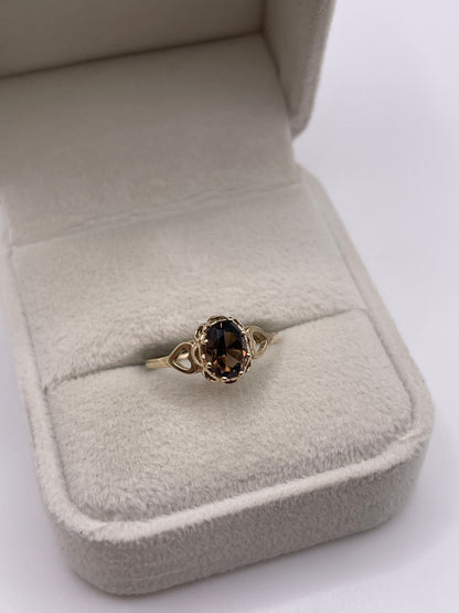 9ct gold Smokey quartz ring