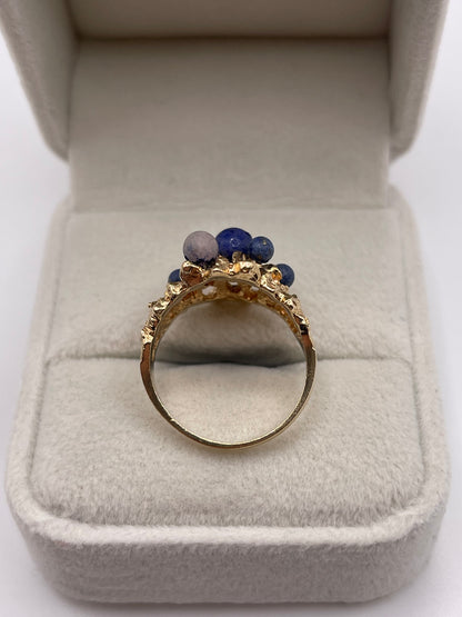 9ct gold multi gemstone ring
