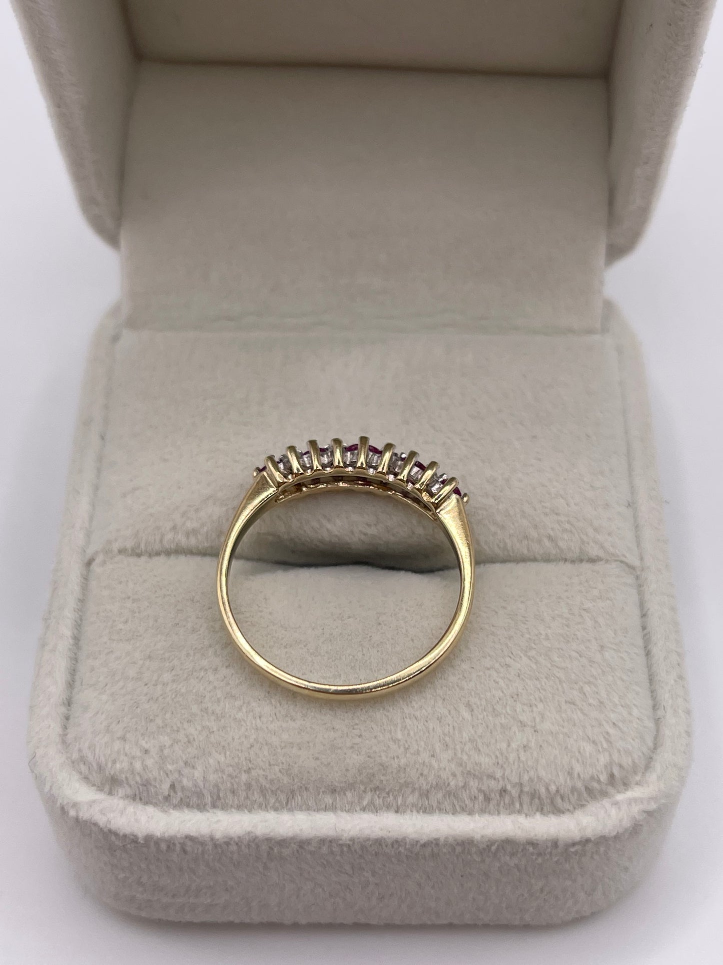 9ct gold ruby and diamond ring