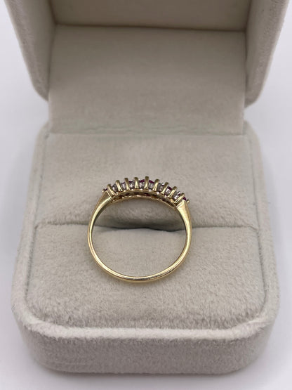 9ct gold ruby and diamond ring