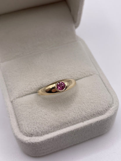 9ct gold pink topaz gypsy ring