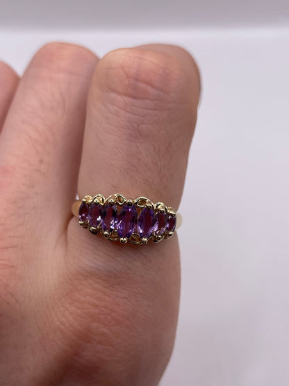 9ct gold amethyst ring