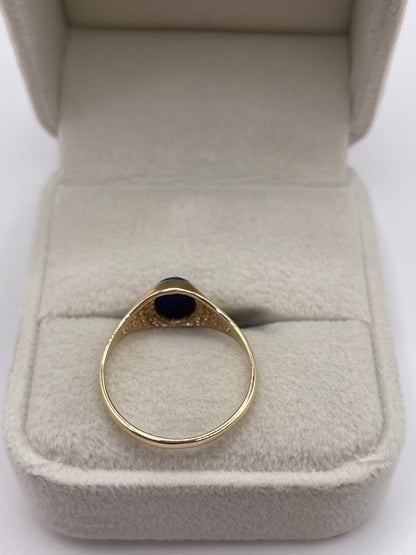 9ct gold lapis lazuli signet ring