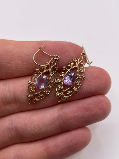 9ct gold amethyst earrings