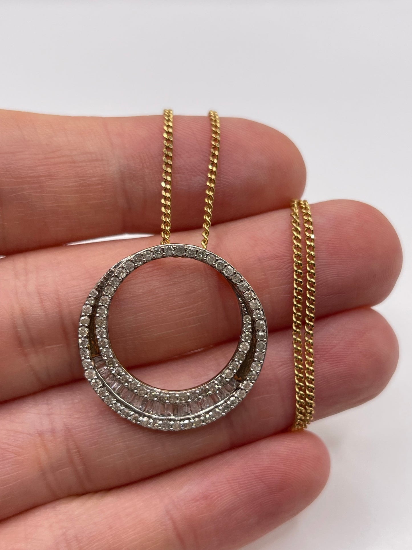 9ct gold diamond necklace