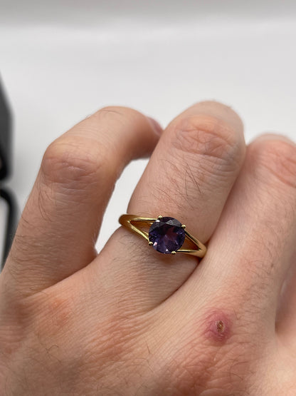 9ct gold blueberry quartz ring