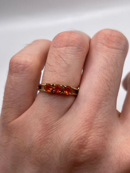 9ct gold fire opal ring
