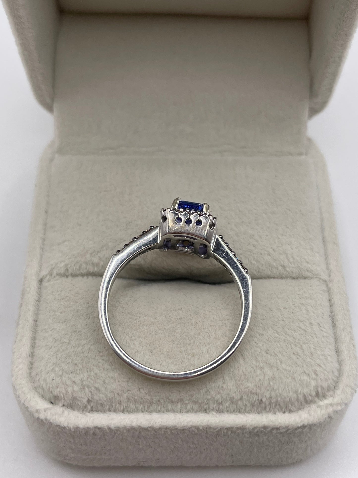LeVian 14ct white gold tanzanite and diamond ring