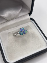 Load image into Gallery viewer, Silver black opal and diamond ring
