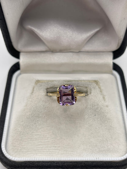 9ct gold amethyst ring